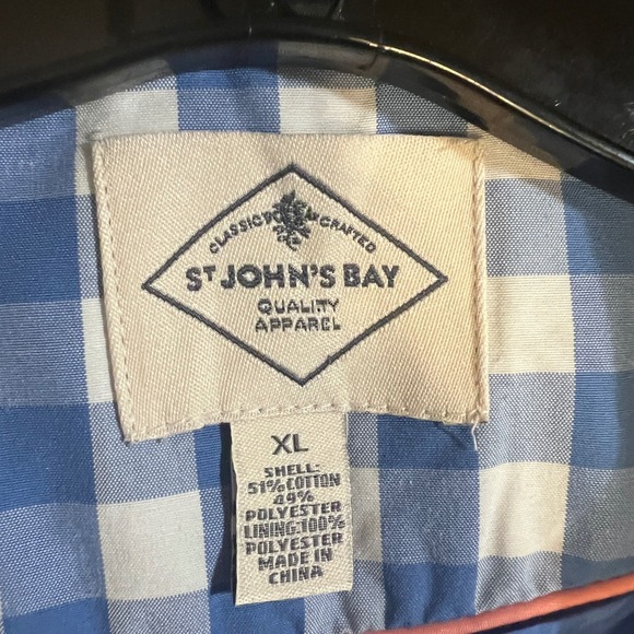 St Johns Bay Gingham Double Breasted Trench Coat Jacket in Blue and White‎ - Picture 6 of 10
